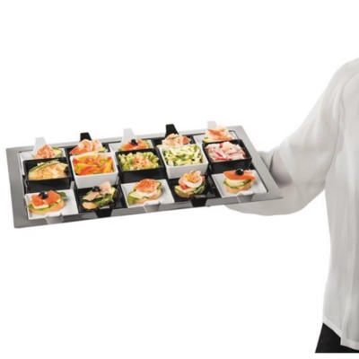 Fingerfood-Teller, 9.5x9.5cm, H: 1.5/3.5 cm, black _2