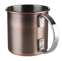 Moscow Mule Becher Vintage-Look Kupfer, 450 ml,  Edelstahl matt, Ø 90 mm, H: 90 mm_1