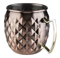 Moscow Mule Becher Kupfer Antik-Look matt, 500 ml, Edelstahl, strukturiert, Ø 95 mm, H: 100 mm_1