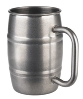 Beer Mug Gobelet, 500 ml, Ø 85 mm, H: 130 mm,  aspect antique, gunmetal, en inox, mat_1