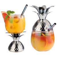 Pineapple Gobelet en verre, 350 ml, Ø 85 mm,  H: 175 mm, avec couvercle en inox_1