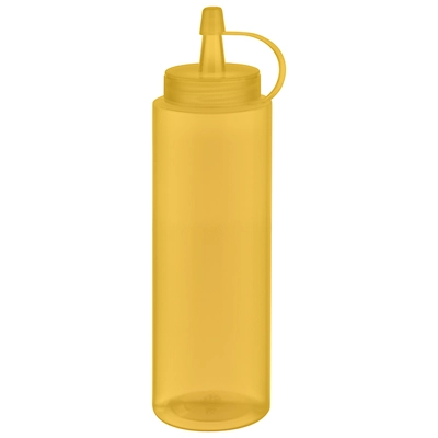 Bouteille verseuse souple, jaune, 5 cm Ø, 260 ml, H: 18 cm, polyéthylène, _1