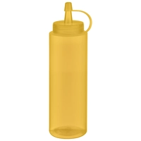 Bouteille verseuse souple, jaune, 5 cm Ø, 260 ml, H: 18 cm, polyéthylène, 