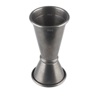 Barmass Ø 4.5 cm H: 9 cm, Gunmetal, 20 / 40 ml, mit Füllstrich: 10 ml / 30 ml