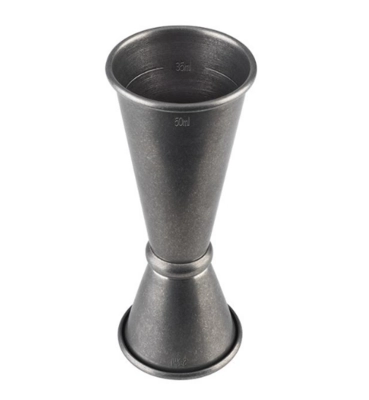 Barmass Ø 4 cm H: 11 cm, Gunmetal, 25 / 50 ml, mit Füllstrich: 15 ml / 35 ml_1