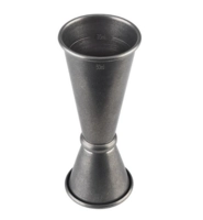 Barmass Ø 4 cm H: 11 cm, Gunmetal, 25 / 50 ml, mit Füllstrich: 15 ml / 35 ml