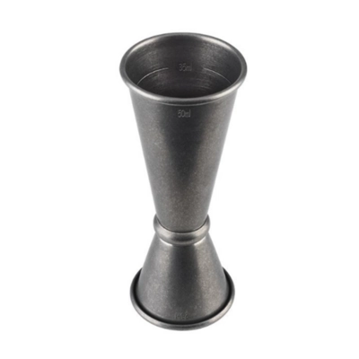 Barmass Ø 4 cm H: 11 cm, Gunmetal, 25 / 50 ml, mit Füllstrich: 15 ml / 35 ml_1