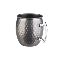 Moscow Mule Becher Antik-Look, gehämmert, 500 ml, Edelstahl matt, Ø 90 mm, H: 100 mm