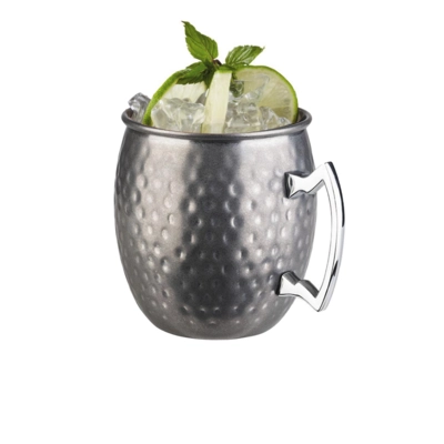 Moscow Mule Becher Antik-Look, gehämmert, 500 ml, Edelstahl matt, Ø 90 mm, H: 100 mm_2