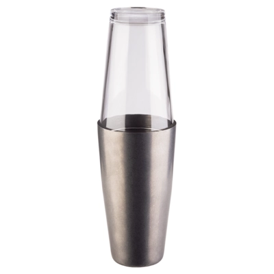 Boston Shaker argent look Gunmetal, 0.7 litres, Ø 9 cm, H: 30 cm, avec verre à 400 ml_1