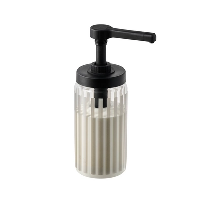 Dosierspender Dispensa, Ø 10 cm, H: 27 cm Glas,  1l, grau_2