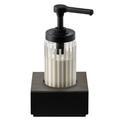 Dosierspender Dispensa, Ø 10 cm, H: 27 cm Glas,  1l, grau_3