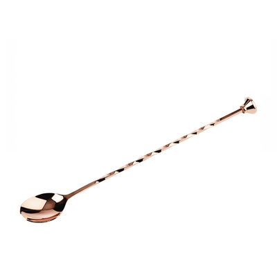 Barlöffel mit Stössel, Kupfer, 28 cm, Ø 3 cm, Stiel gedreht, Kopf Kegel_1