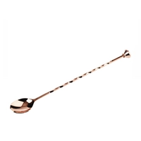Barlöffel mit Stössel, Kupfer, 28 cm, Ø 3 cm, Stiel gedreht, Kopf Kegel