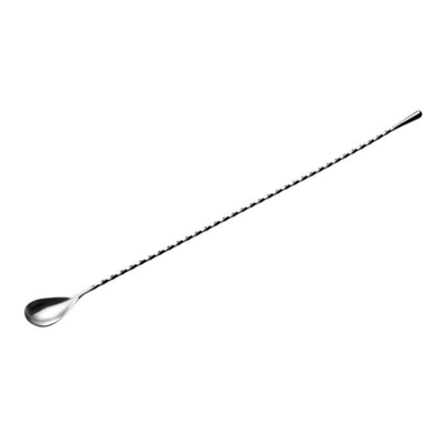 Cuillère à bar, manche torsadé, 40 cm, avec pointe goutte, acier inoxydable poli_1