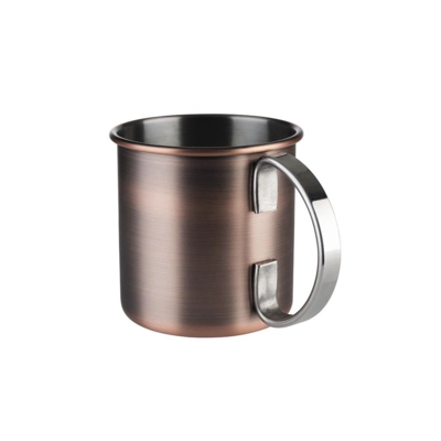 Moscow Mule Becher Vintage-Look Kupfer, 450 ml,  Edelstahl matt, Ø 90 mm, H: 90 mm_1