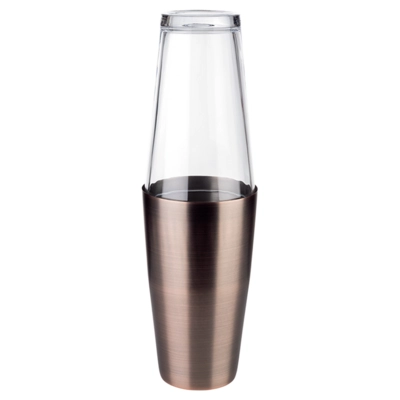 Boston Shaker Kupfer matt, CNS, 0.7 Liter, Ø 9 cm, H: 30 cm, mit Glas 400 ml_1