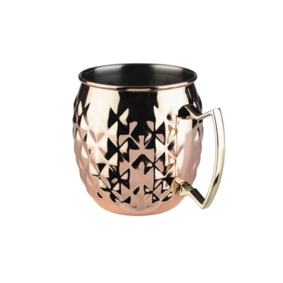Moscow Mule Becher Kupfer-Look glanz, 500 ml, Edelstahl, strukturiert, Ø 95 mm, H: 100 mm_1