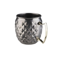 Moscow Mule Becher Antik-Look strukturiert, 500 ml Edelstahl matt, Ø 95 mm, H: 100 mm