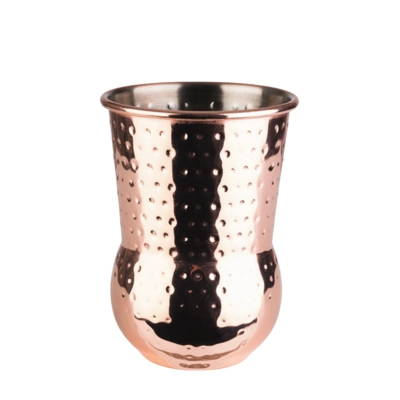 Julep Mug Becher, 400 ml, Ø 80 mm, H: 115 mm, Kupfer-Look, Edelstahl glanz, gehämmert_1