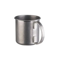 Moscow Mule Becher Antik-Look silber matt, 450 ml, Edelstahl, Ø 90 mm, H: 90 mm
