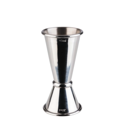 Doseur à alcool Ø 4.5cm, H:9cm inox poli 20/40ml avec trait de remplissage : 10 ml / 30 ml_1