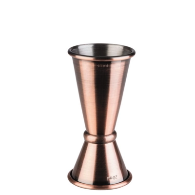 Doseur à alcool Ø 4.5cm, H:9cm, cuivre mat 20/40ml avec trait de remplissage : 10 ml / 30 ml_1