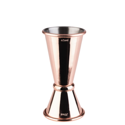 Doseur à alcool Ø 4.5 cm, H: 9 cm, cuivre, 20/40ml avec trait de remplissage : 10 ml / 30 ml_1