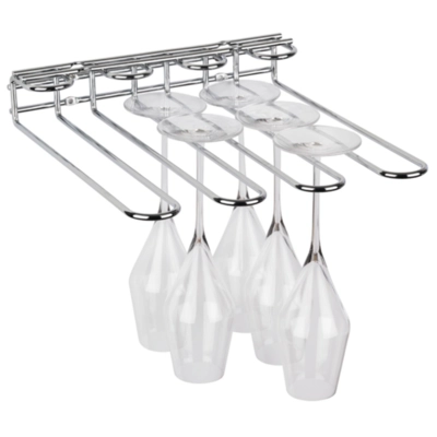 Rail porte-verres, 29.5 x 32 cm, H: 6 cm en mètal, chromé, 6 mm_1