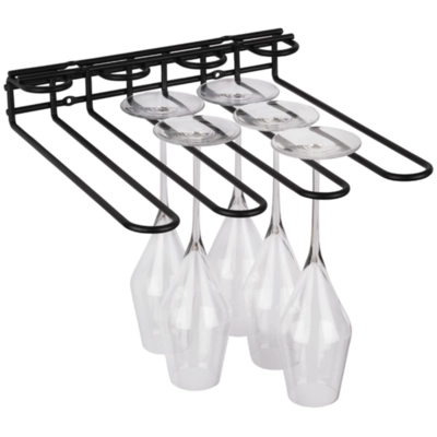 Rail porte-verres noir, 29.5 x 32 cm, H: 6 cm en mètal, 6 mm_1