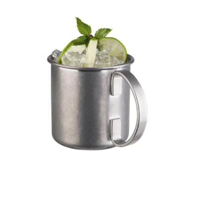 Moscow Mule Becher Antik-Look silber matt, 450 ml, Edelstahl, Ø 90 mm, H: 90 mm_2