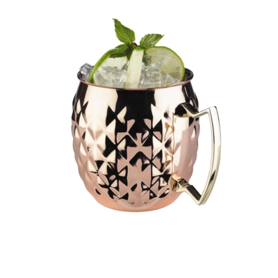 Moscow Mule Becher Kupfer-Look glanz, 500 ml, Edelstahl, strukturiert, Ø 95 mm, H: 100 mm_2