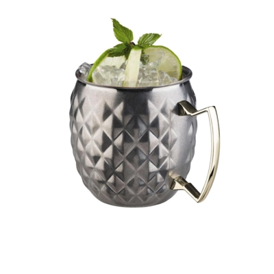Moscow Mule Becher Antik-Look strukturiert, 500 ml Edelstahl matt, Ø 95 mm, H: 100 mm_2