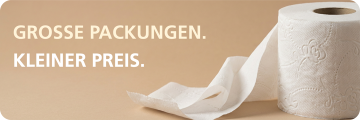 Grosse Packungen. Kleiner Preis.